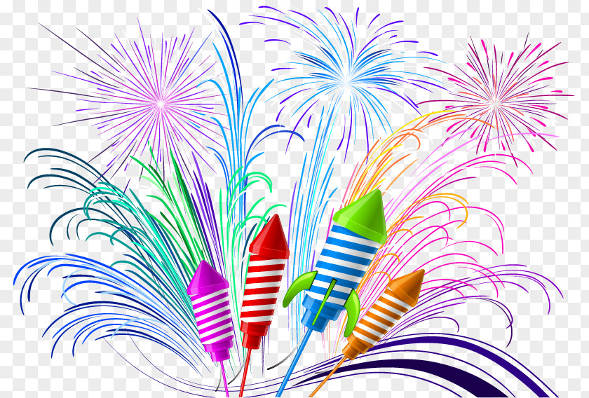 Vector Color Fireworks Singapore Public Holiday Diwali Happiness Wish PNG