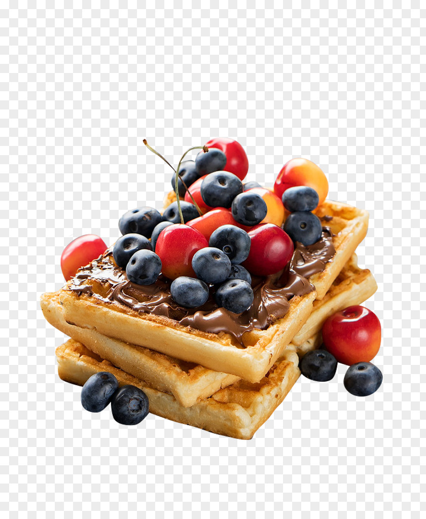 Blueberry Cherry Waffles Belgian Waffle Pancake Crxc3xaape Chocolate PNG