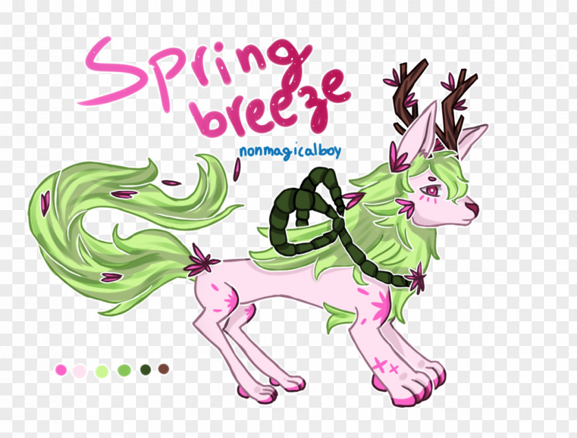 Spring Breeze Deer Clip Art Illustration Horse Pink M PNG