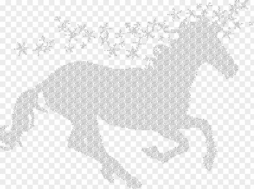 Typography Mustang Pony Mane Pack Animal Unicorn PNG