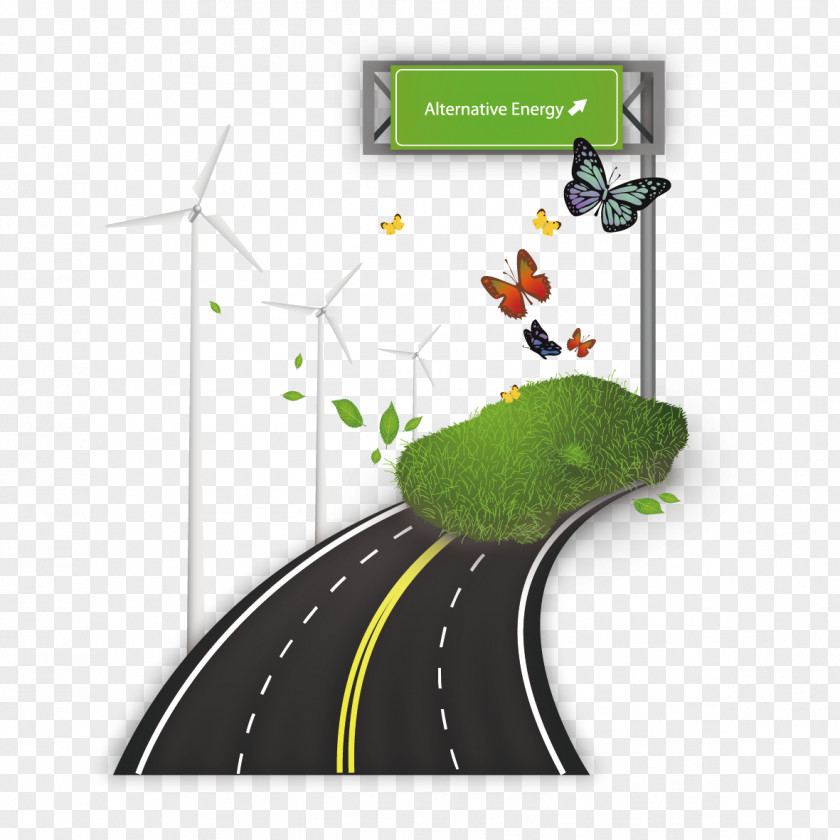 Vector Road And Signs Traffic Sign PNG