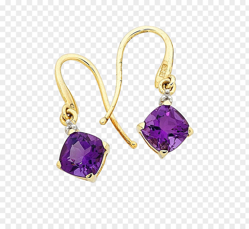 Amethyst Earrings Yellow Gold & Diamond Jewellery Ruby PNG