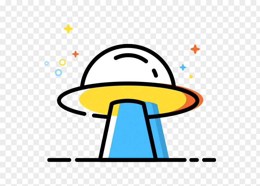 MEB Style UFO Unidentified Flying Object Cartoon Saucer Adobe Illustrator Icon PNG