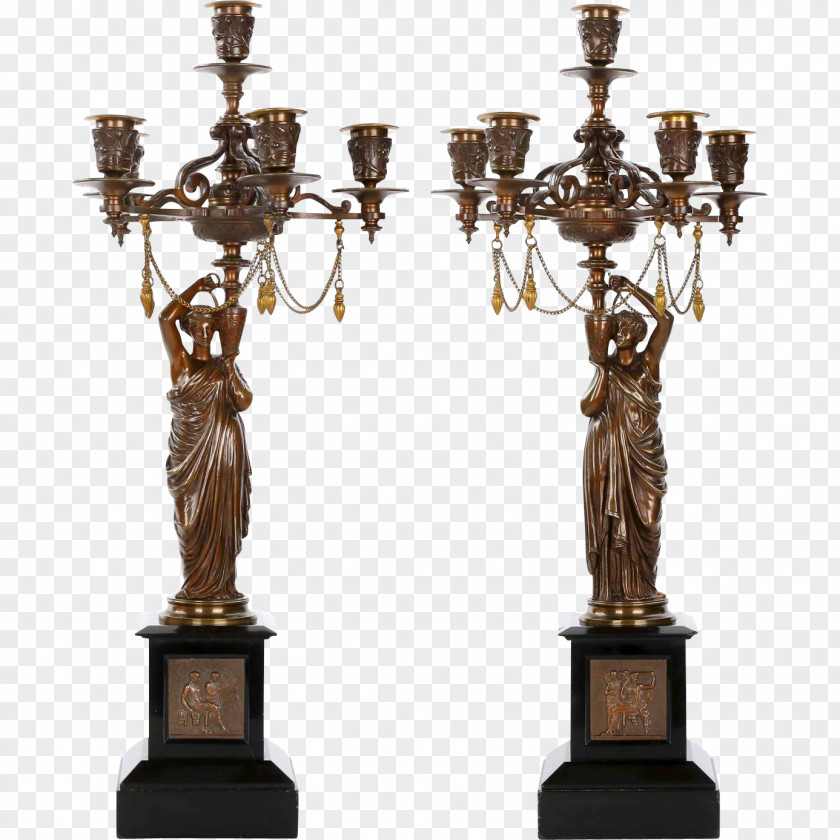 Table Candelabra Bronze Sculpture Candlestick Gilding PNG