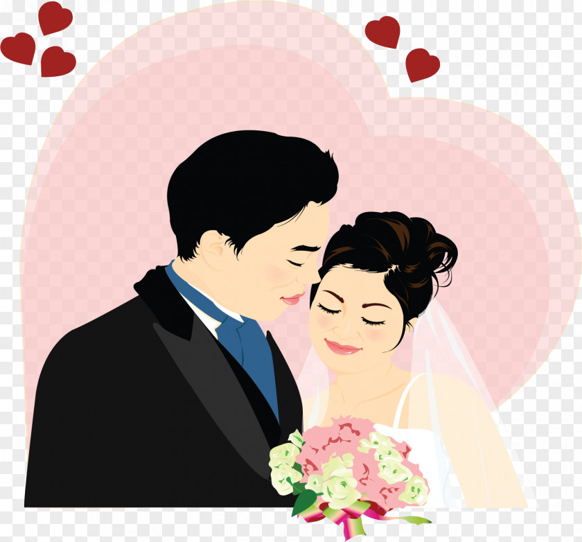 Wedding Vector Material Significant Other Echtpaar Cartoon Marriage PNG