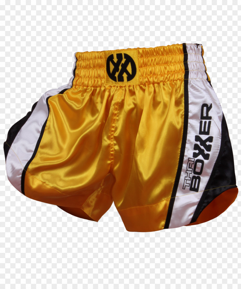 Yellow Curve Shorts Trunks Boxing Muay Thai Martial Arts PNG