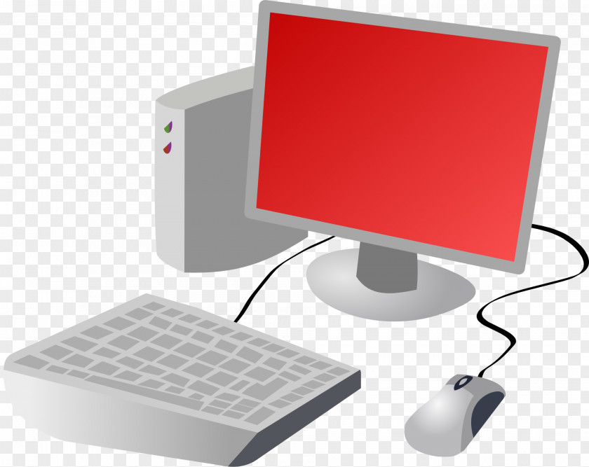 Computer Red Suit Mouse Keyboard Desktop Computers Clip Art PNG