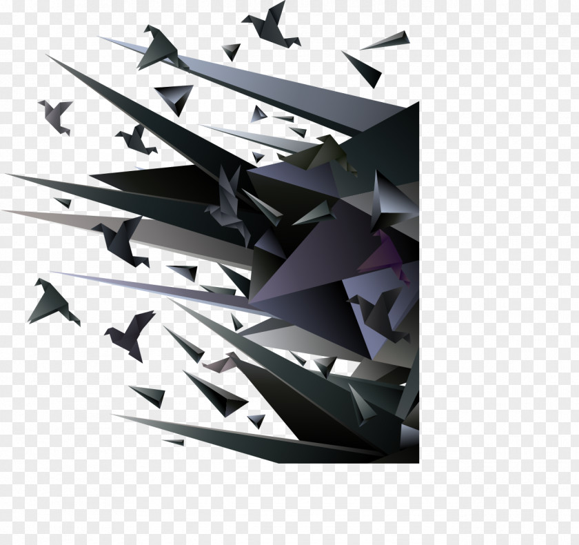 Dimensional Decorative Black Angular Plane Computer Graphics PNG