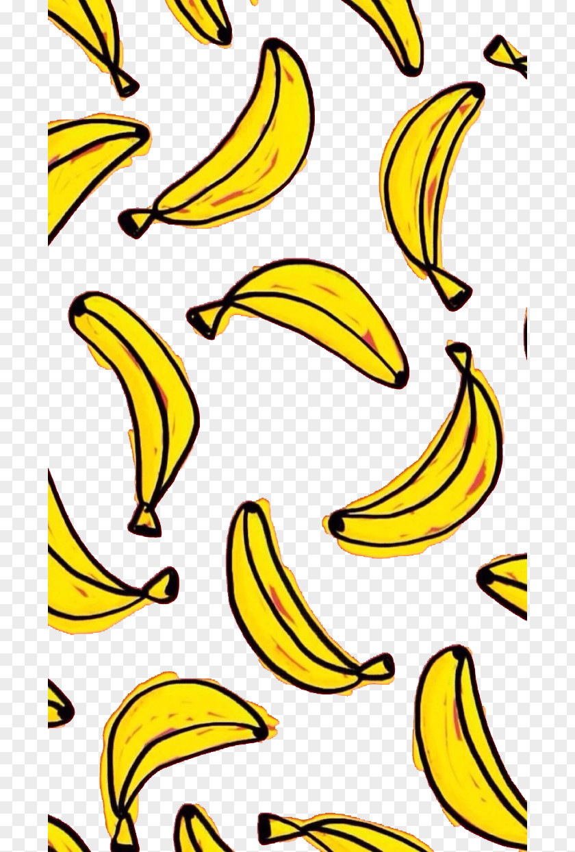 A Plurality Of Hand-painted Background Elements Cartoon Banana IPhone 6S 5s 7 Plus X 8 PNG