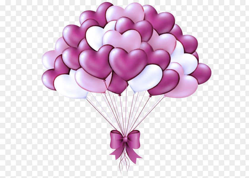 Cut Flowers Heart Balloon Purple Pink Petal Violet PNG