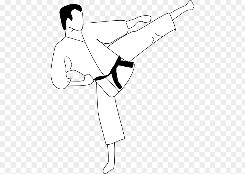 Gambar Karate Coloring Book Martial Arts Kick Taekwondo PNG