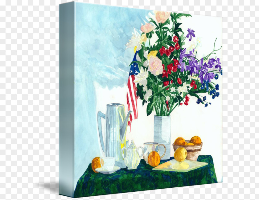 Vase Floral Design Watercolor Painting Still Life Cut Flowers PNG