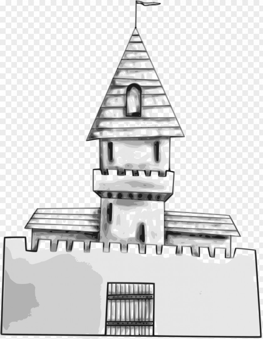 Vector Medieval House Castle Drawing Clip Art PNG