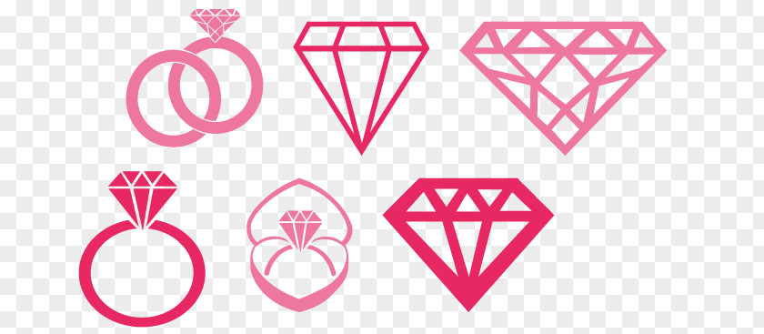 Vector Romantic Wedding Diamond Ring PNG
