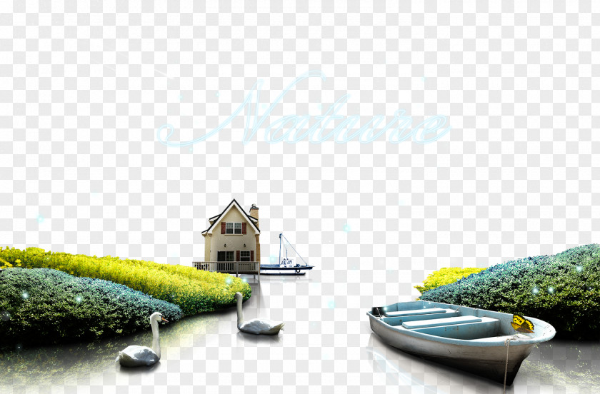 Boat House Landscape Download Computer File PNG