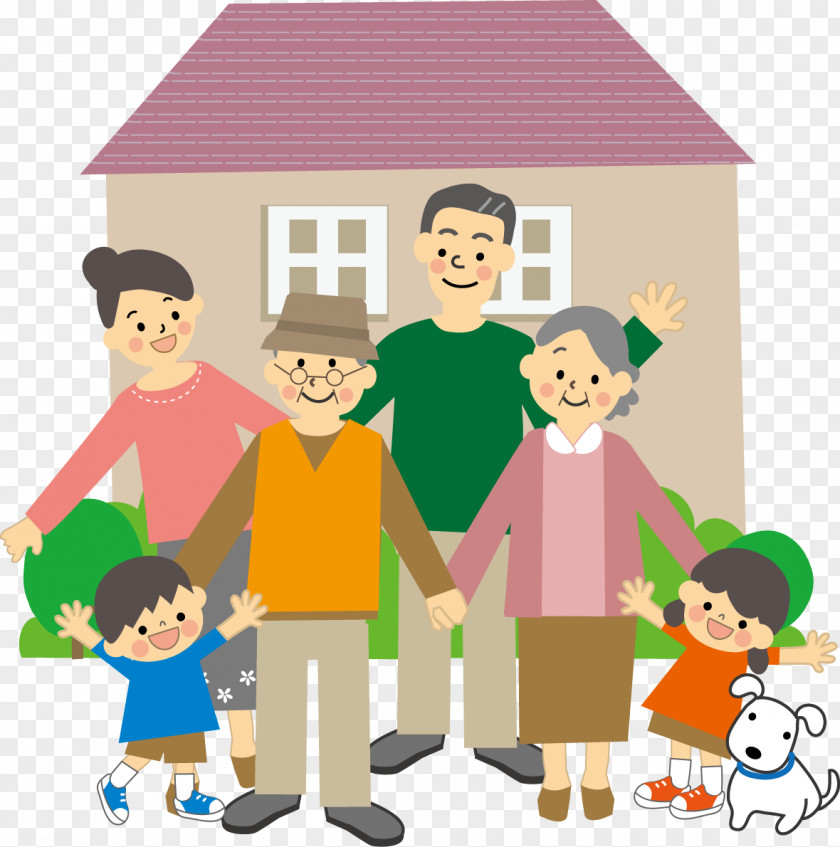 Caring Friend Family House Child Dementia Illustration PNG