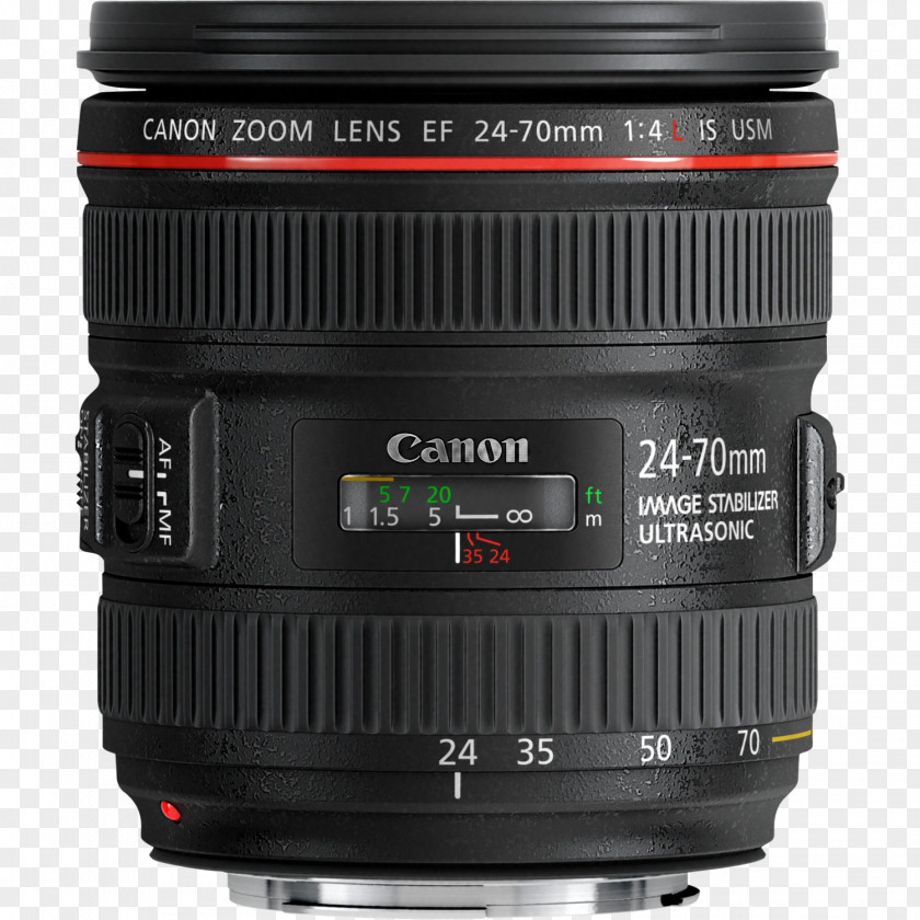Camera Lens Digital SLR Canon EF Mount EOS 24-70mm Zoom F/4L PNG