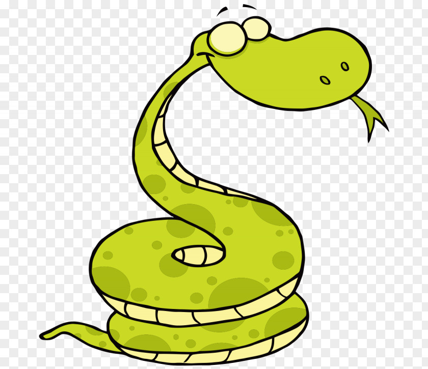 Cute Cartoon Painted Green Snake Vipers Clip Art PNG