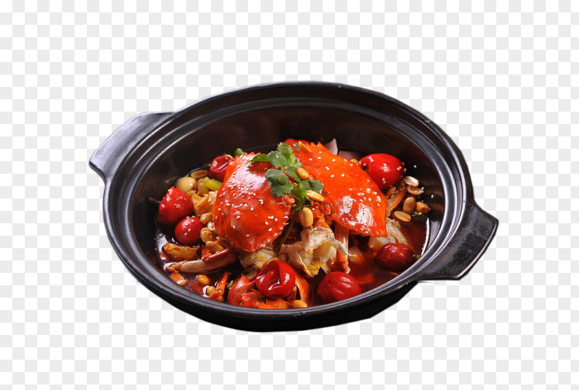 Black Casserole Spicy Meat Crab Pot Thai Cuisine PNG
