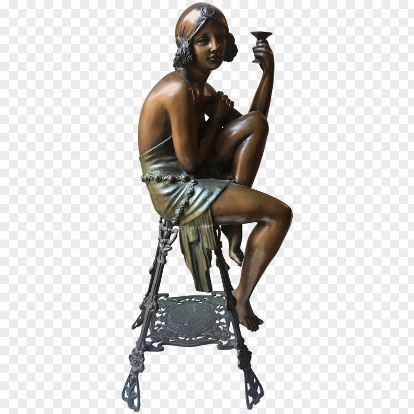 Bronze Sculpture Stool Flapper PNG