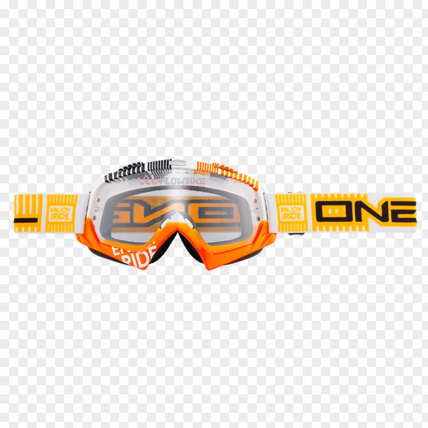 Motorcycle Race Goggles Glasses Enduro Orange White PNG