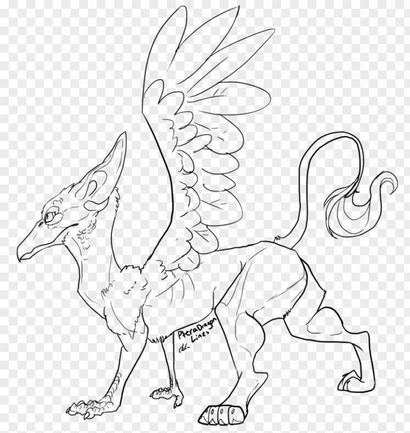 Mythical Creatures Line Art Drawing Character Cartoon PNG