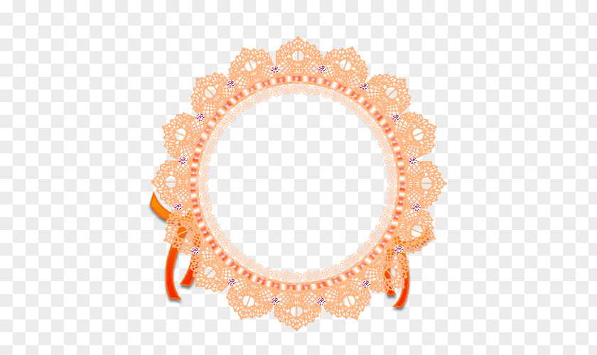 Orange Lace Ribbon Picture Frame PNG