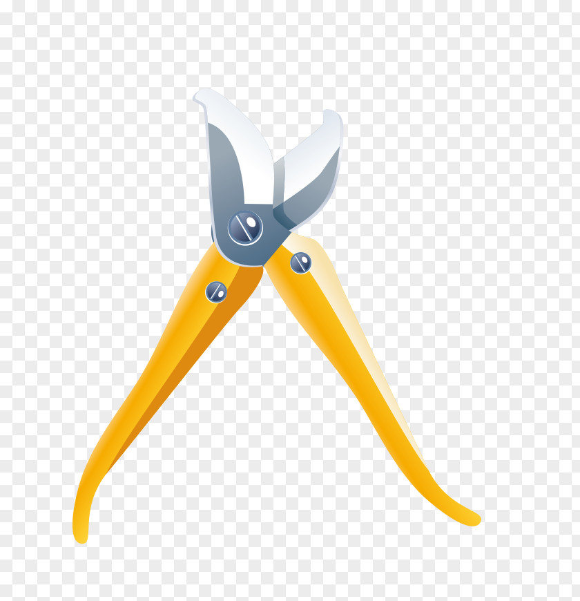 Three-dimensional Vector Yellow Pliers Garden Tool PNG