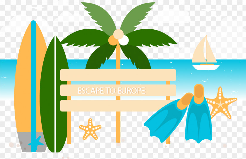 A Summer Vacation; Vacation Holiday Poster Clip Art PNG