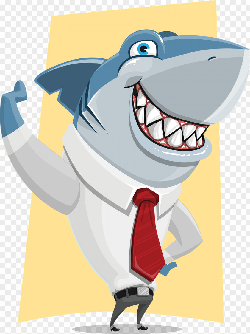 Business Shark Cartoon Clip Art PNG