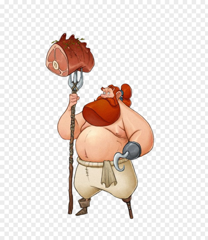 Male Bandits Meat Fork Meatball Cartoon Drawing Character Illustration PNG
