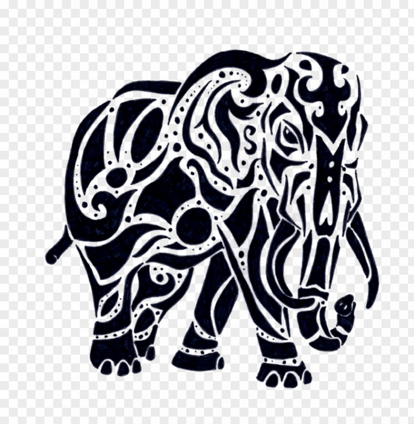 Tribal African Elephant Indian Polynesia Tattoo PNG