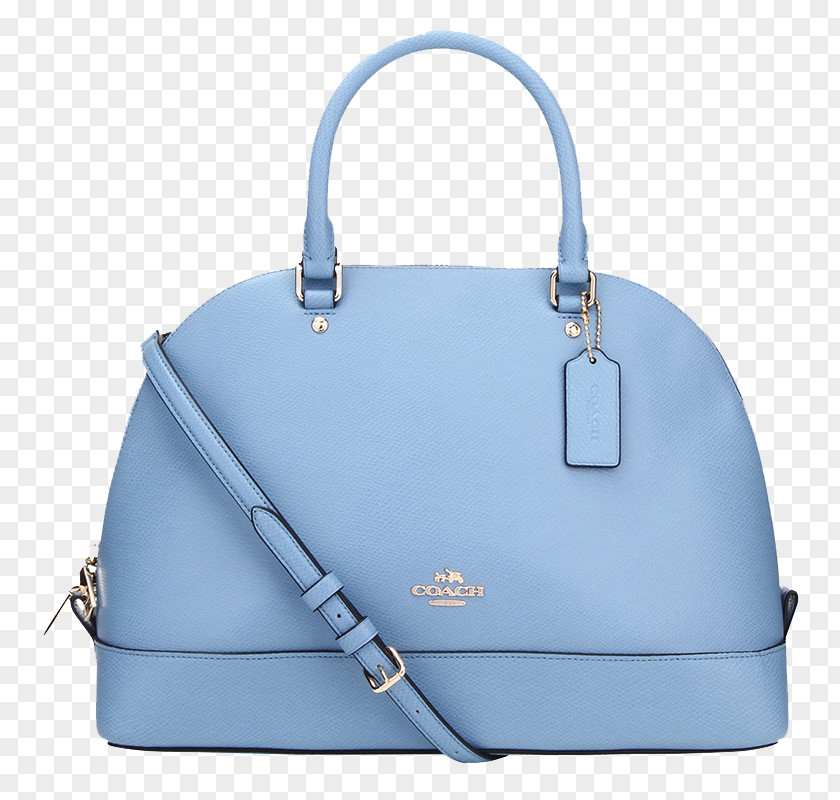 Blue Shell Bag COACH Handbag Tapestry Leather Designer PNG