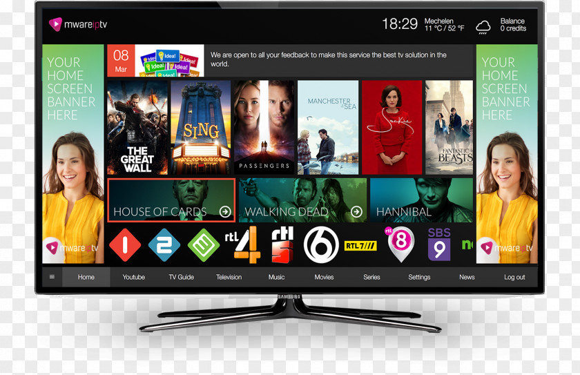 H5 Interface App Micropage Popup Page IPTV Television Set NetUP Over-the-top Media Services PNG