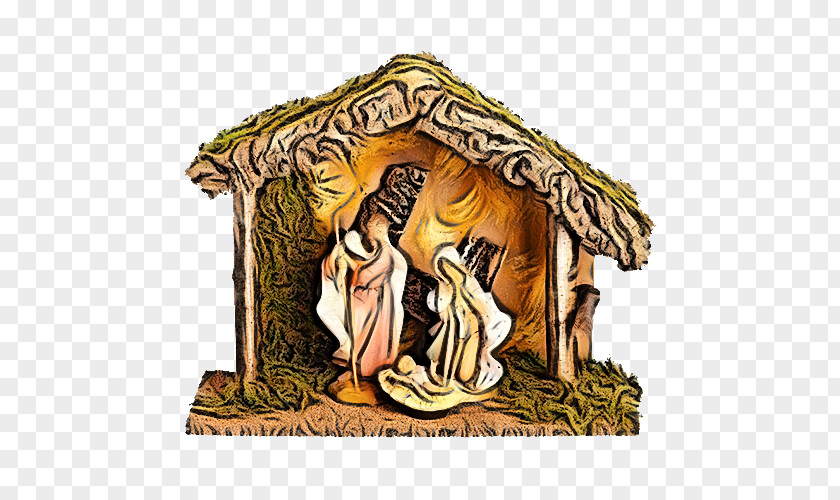 Nativity Scene Hut Interior Design PNG