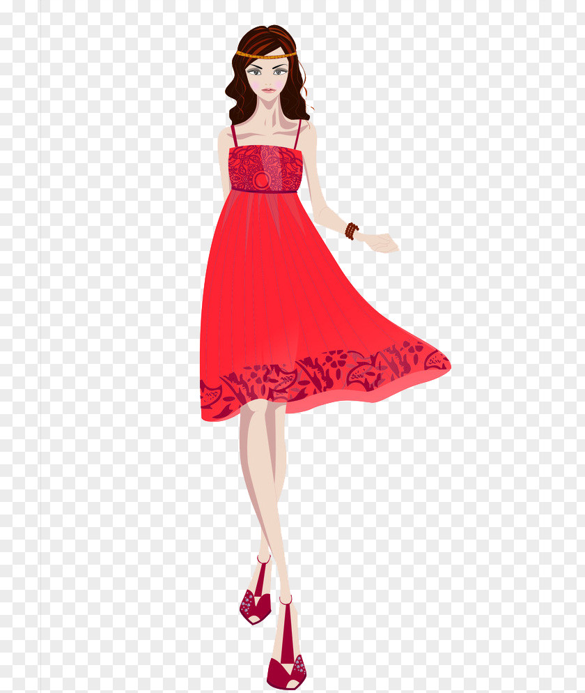 Red Woman Designer PNG