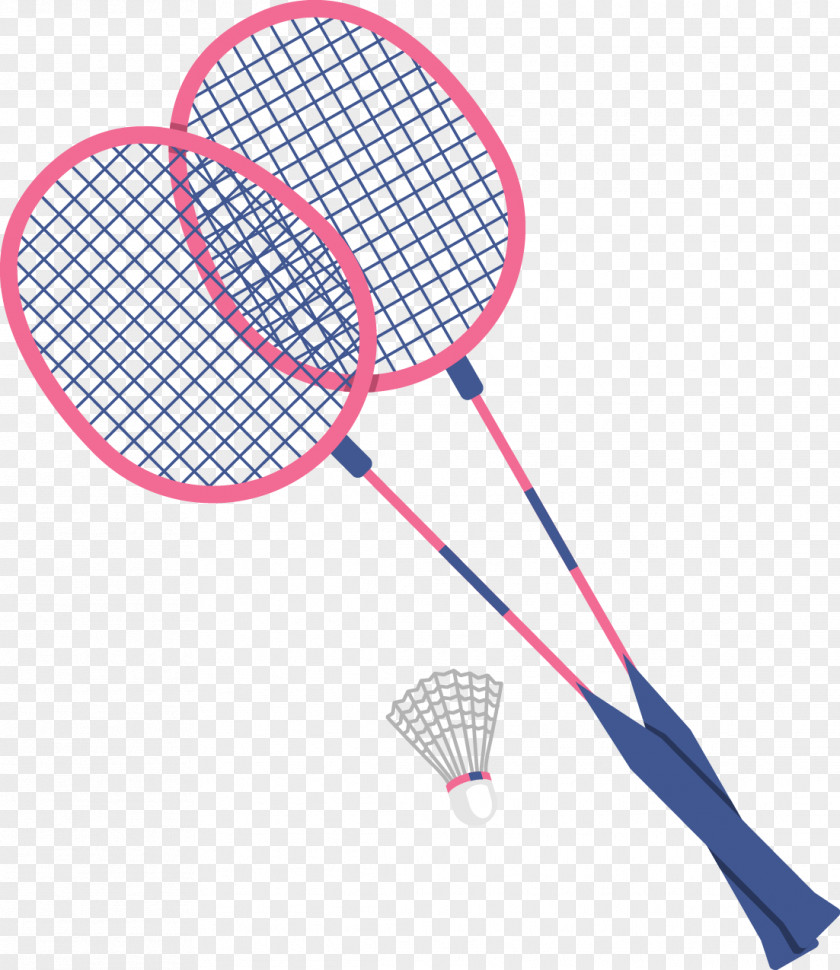 Vector Flat Badminton Racket Badmintonracket Shuttlecock PNG