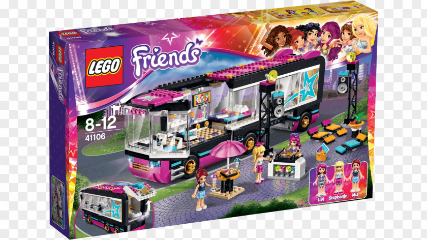 Bus LEGO 41106 Friends Pop Star Tour 41105 Show Stage PNG