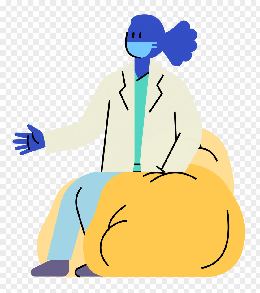 Cartoon Yellow Text Sitting Conversation PNG