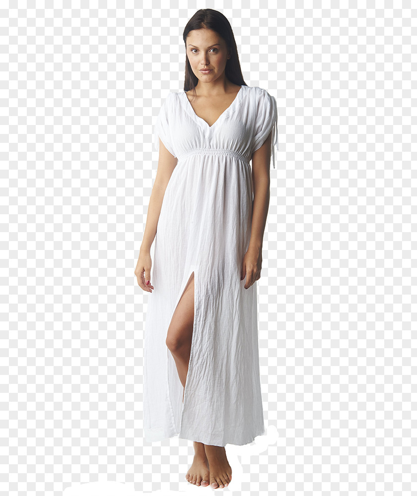White Gauze Clothing Dress Nightgown Sleeve Cotton PNG