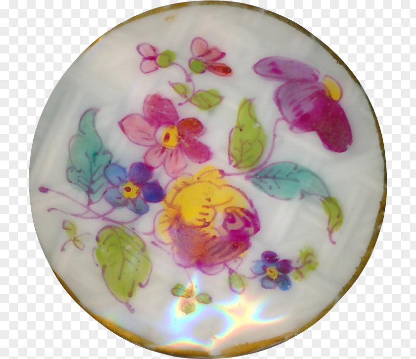 Hand-painted Button Tableware Plate Purple Violet PNG
