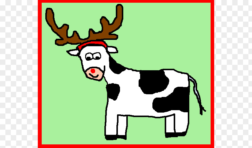 Cow Christmas Cliparts Reindeer Cattle Santa Claus Clip Art PNG