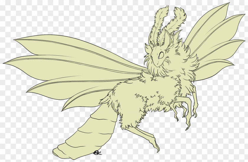 Mothman Insect Butterfly Line Art PNG
