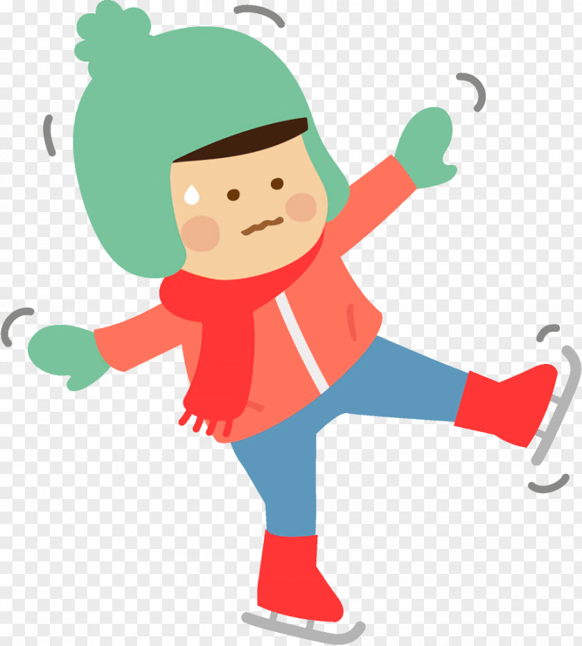 Recreation Cartoon Ice Skating Winter Kids PNG