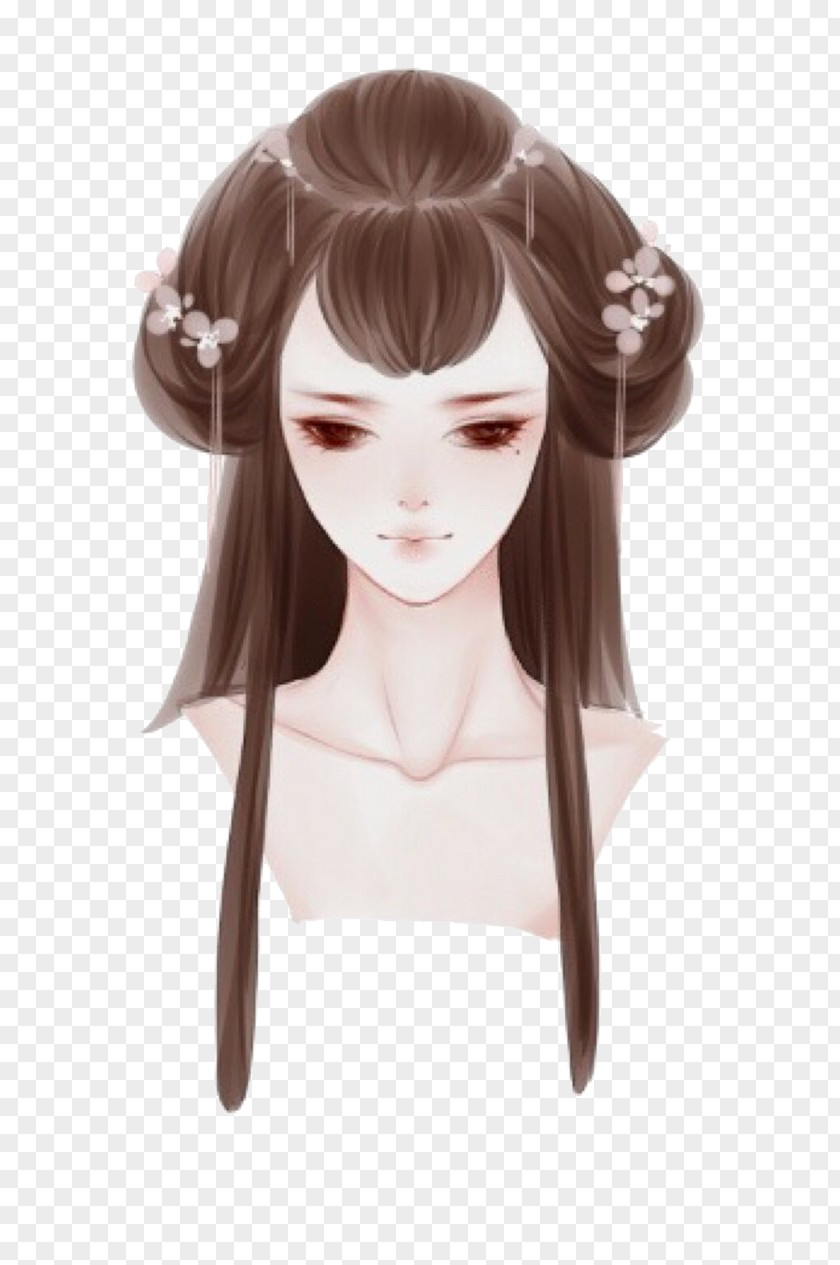 Bun Long Hair Hairstyle Wig Capelli PNG
