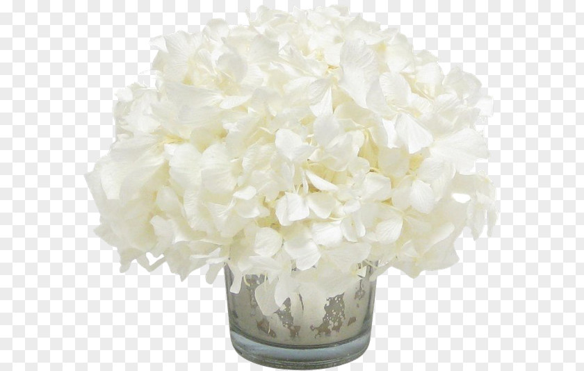 Flower Artificial Hydrangea Glass White PNG