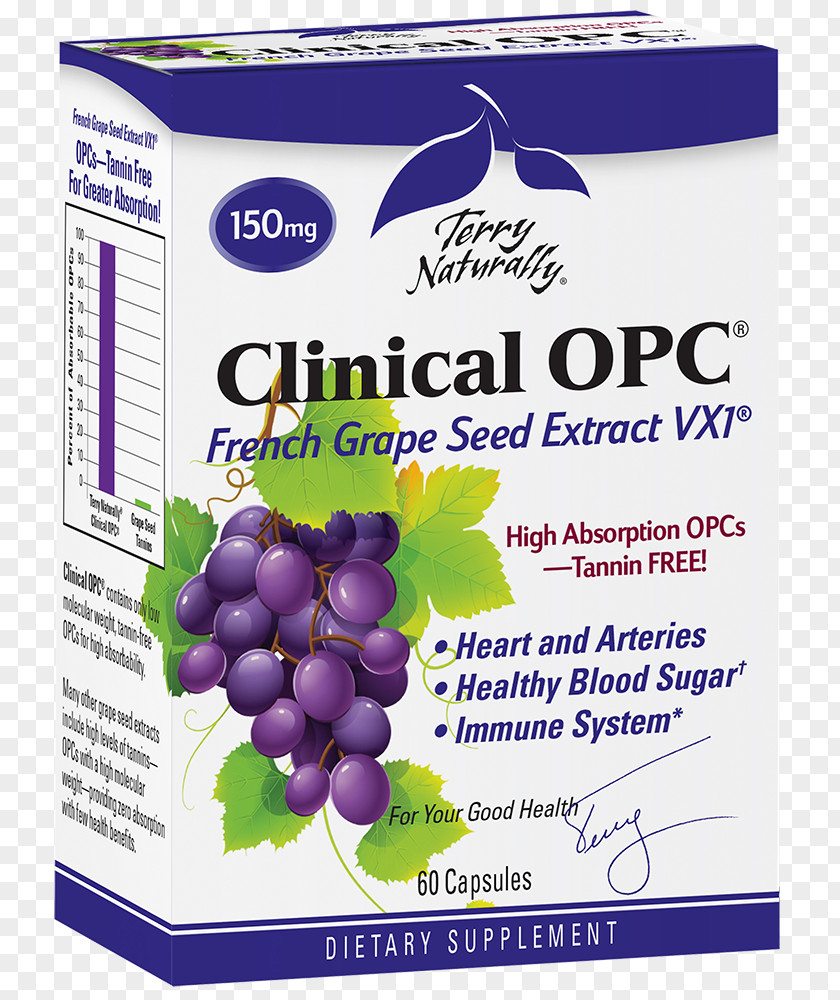 Health Dietary Supplement Grape Seed Extract Proanthocyanidin Europharma (Terry Naturally Brand) PNG