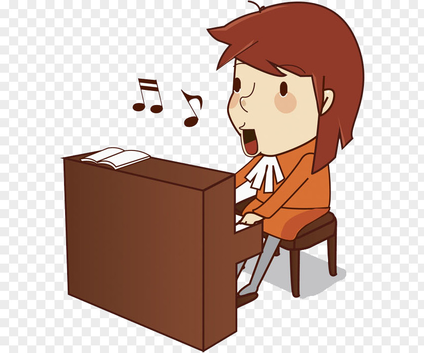 The Boy Who Plays Piano Musical Note Cartoon PNG