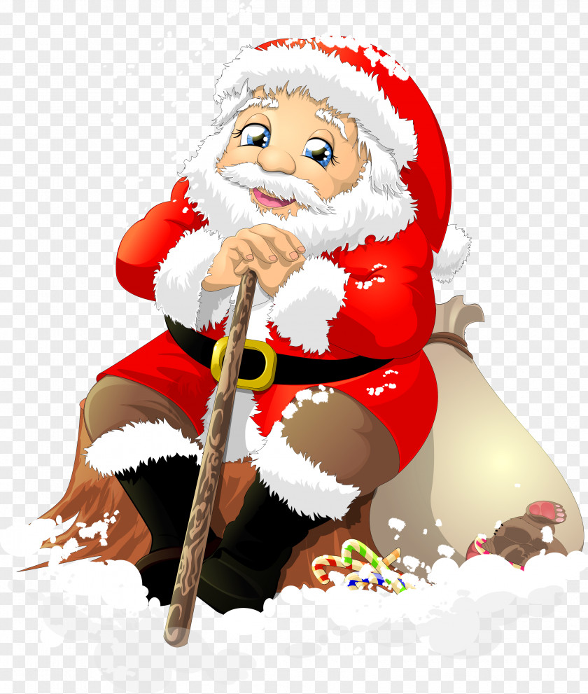 Santa Sleigh Claus Christmas Ded Moroz Clip Art PNG