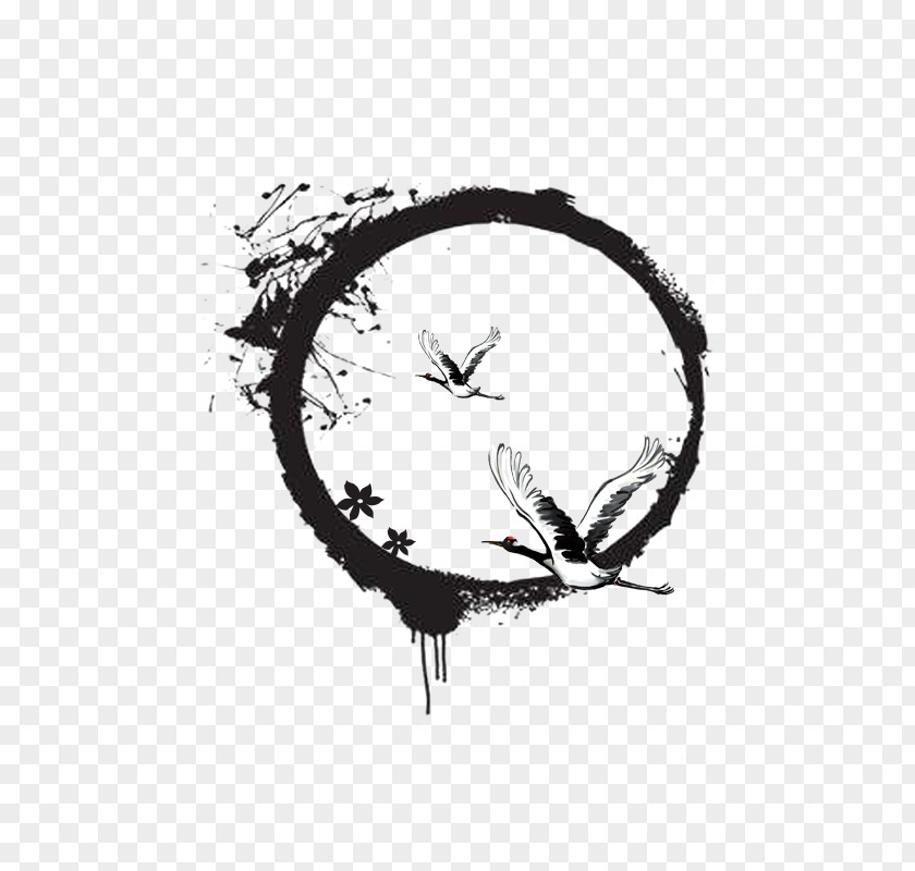 Ancient Ink Aesthetic Circle PNG